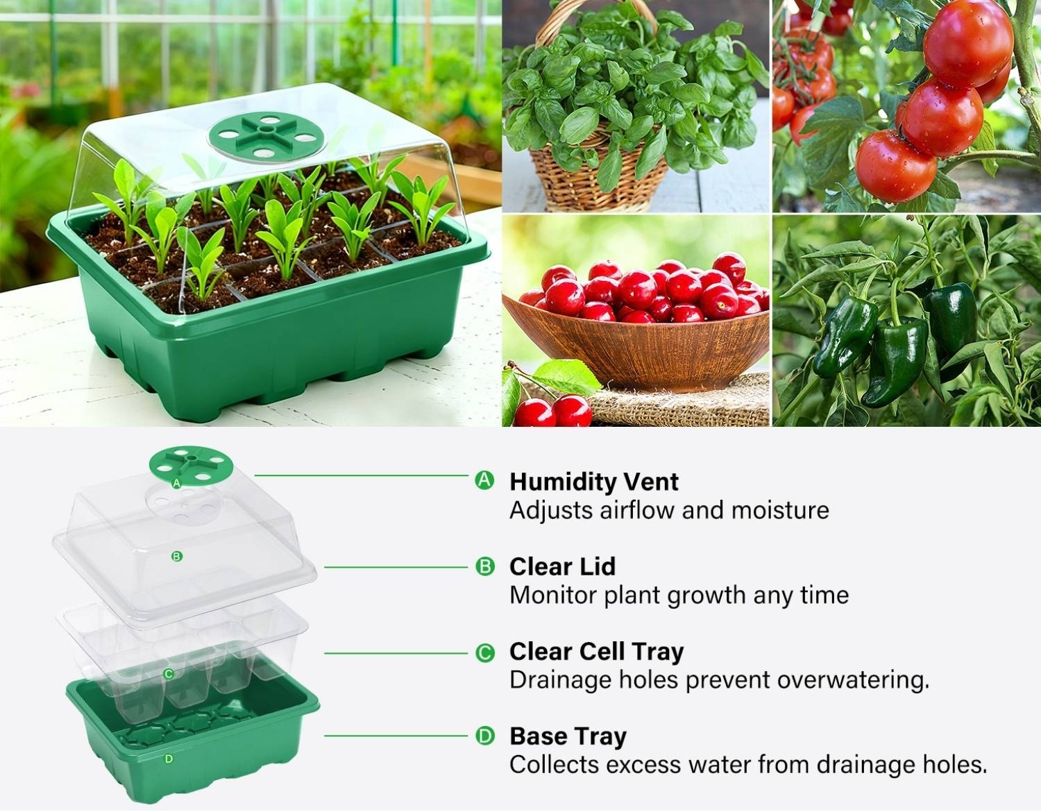 A propagation tray with its vented lid