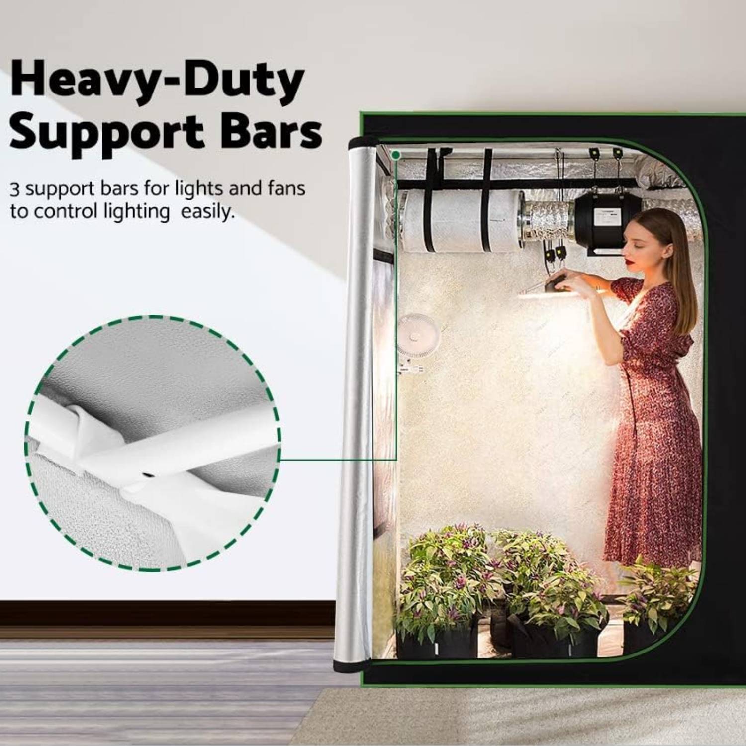 Indoor Grow Tent 1.2m x 1.2m x 2m Height